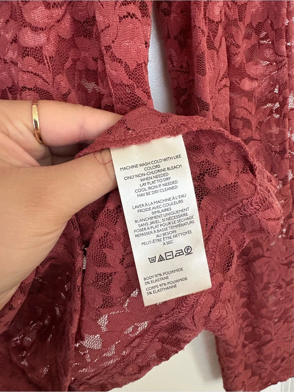 NWT Anthropologie Puff-Sleeve Sheer Lace Long Sleeve Top Size XL